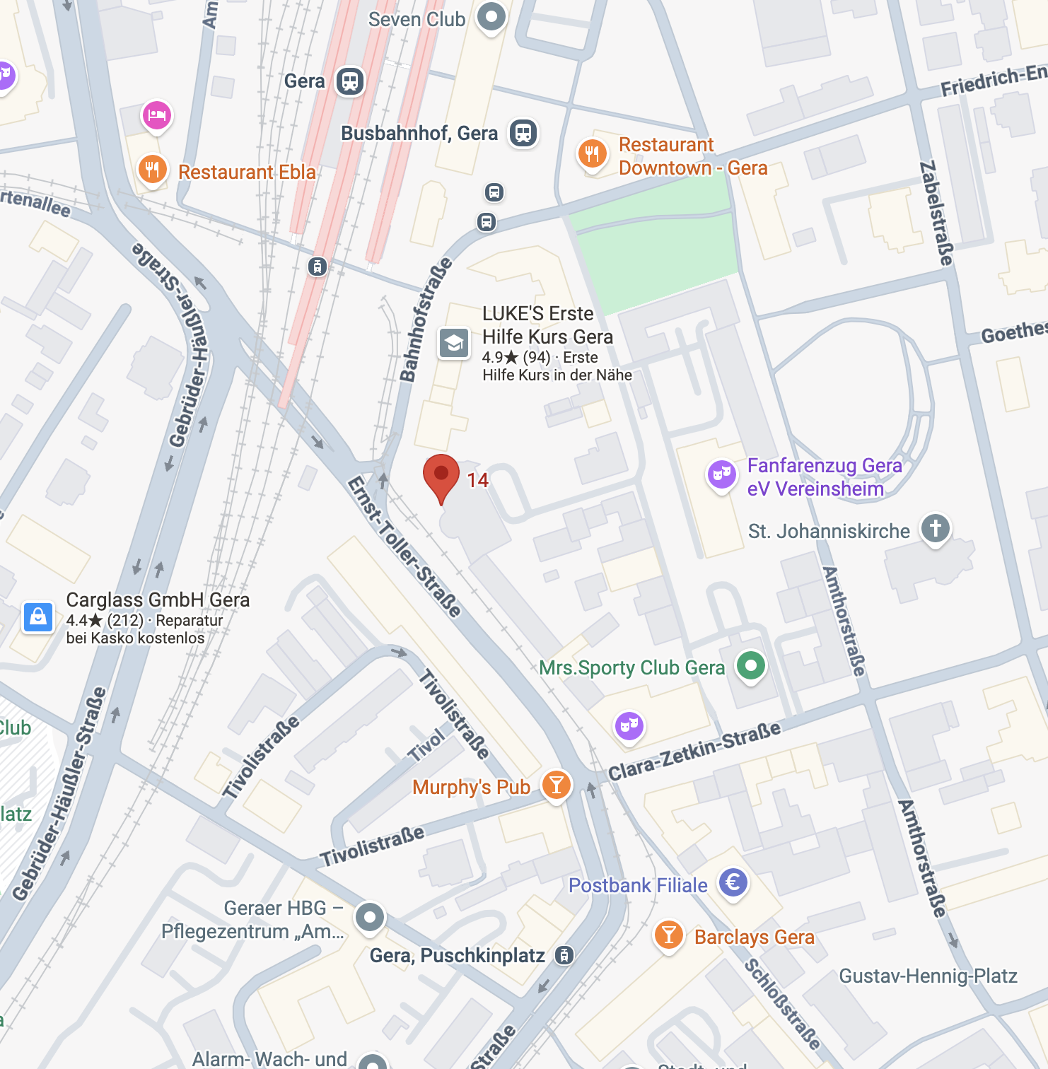 Praxisstandort Ernst-Toller-Straße 14, 07545 Gera – in Google Maps öffnen